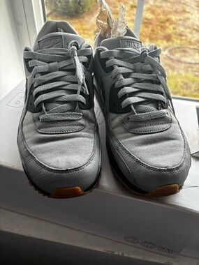 Nike Light Gray and Black Low-Top Sneakers with Gum Accents